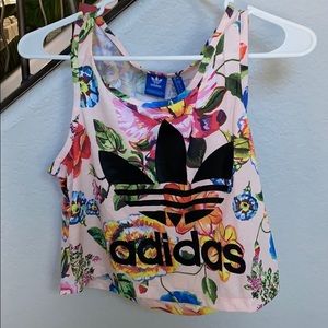 Adidas original floral crop top